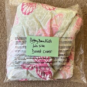 Pottery Barn Kids Pink and White Butterfly Duvet Cover
